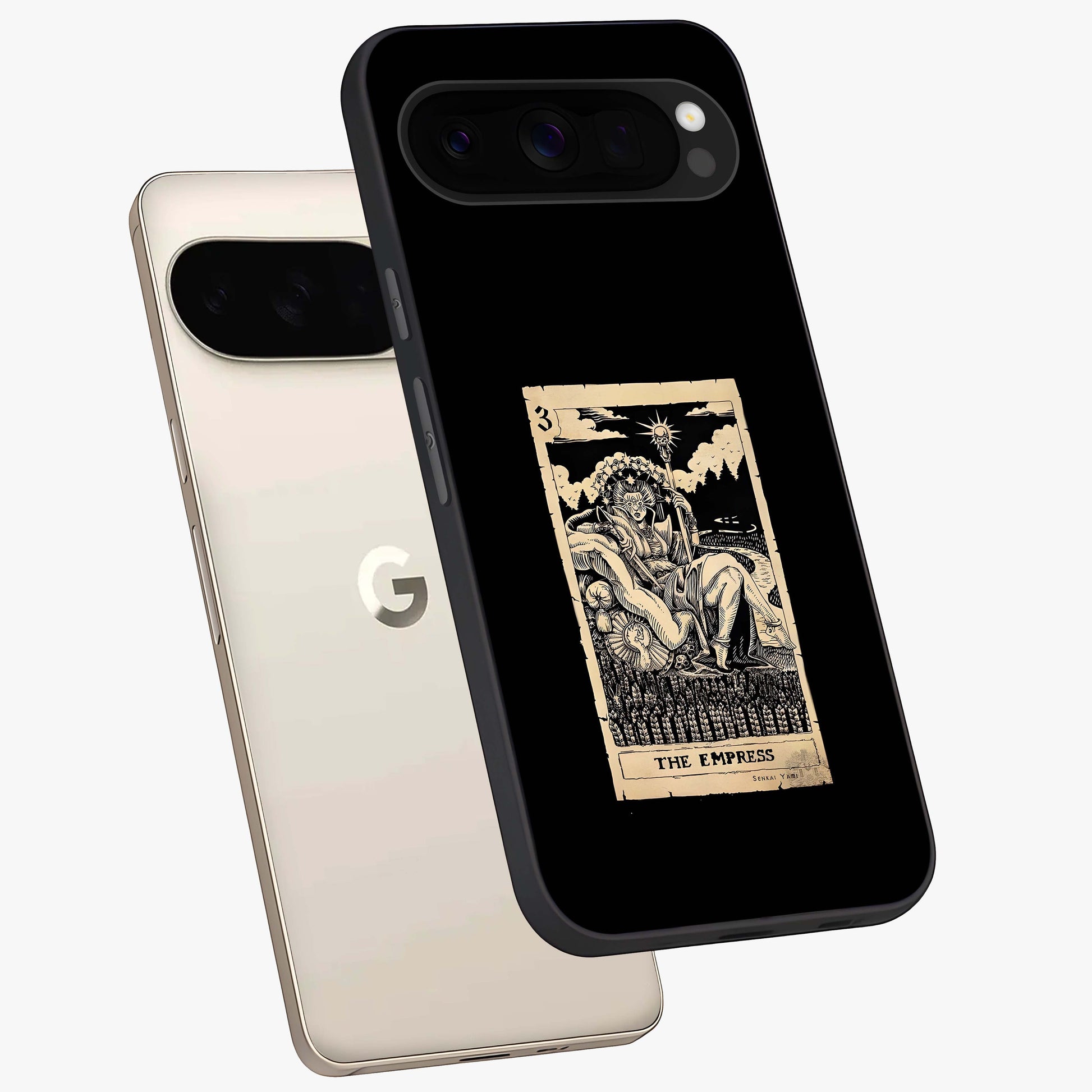 The Empress Glass Case displayed in angled mockup highlighting elegant royal design with majestic aesthetic style.