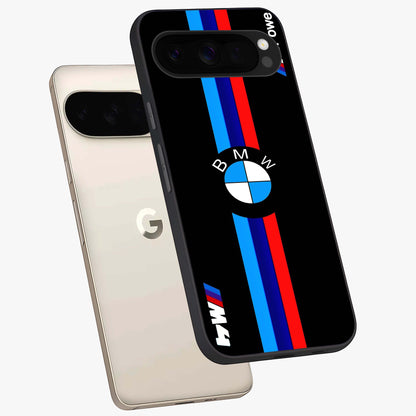 Turbo BMW Beast Glass Case displayed in angled mockup highlighting sleek racing car design with bold automotive aesthetic.