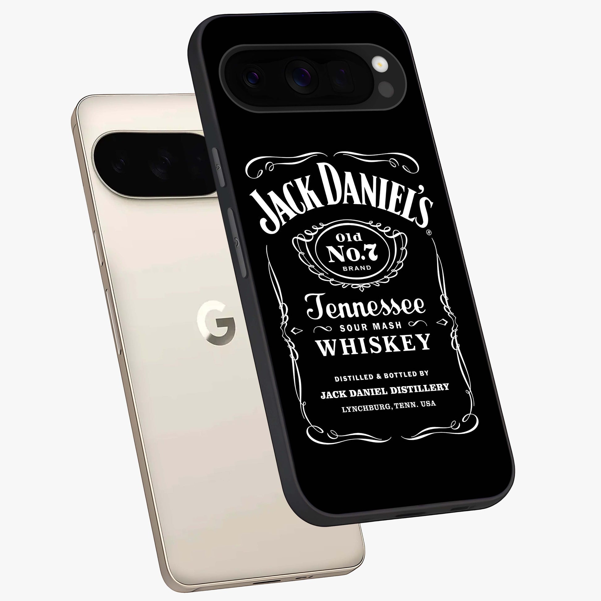 Vintage Whiskey Heritage Glass Case displayed in angled mockup highlighting retro beverage themed design with heritage aesthetic.