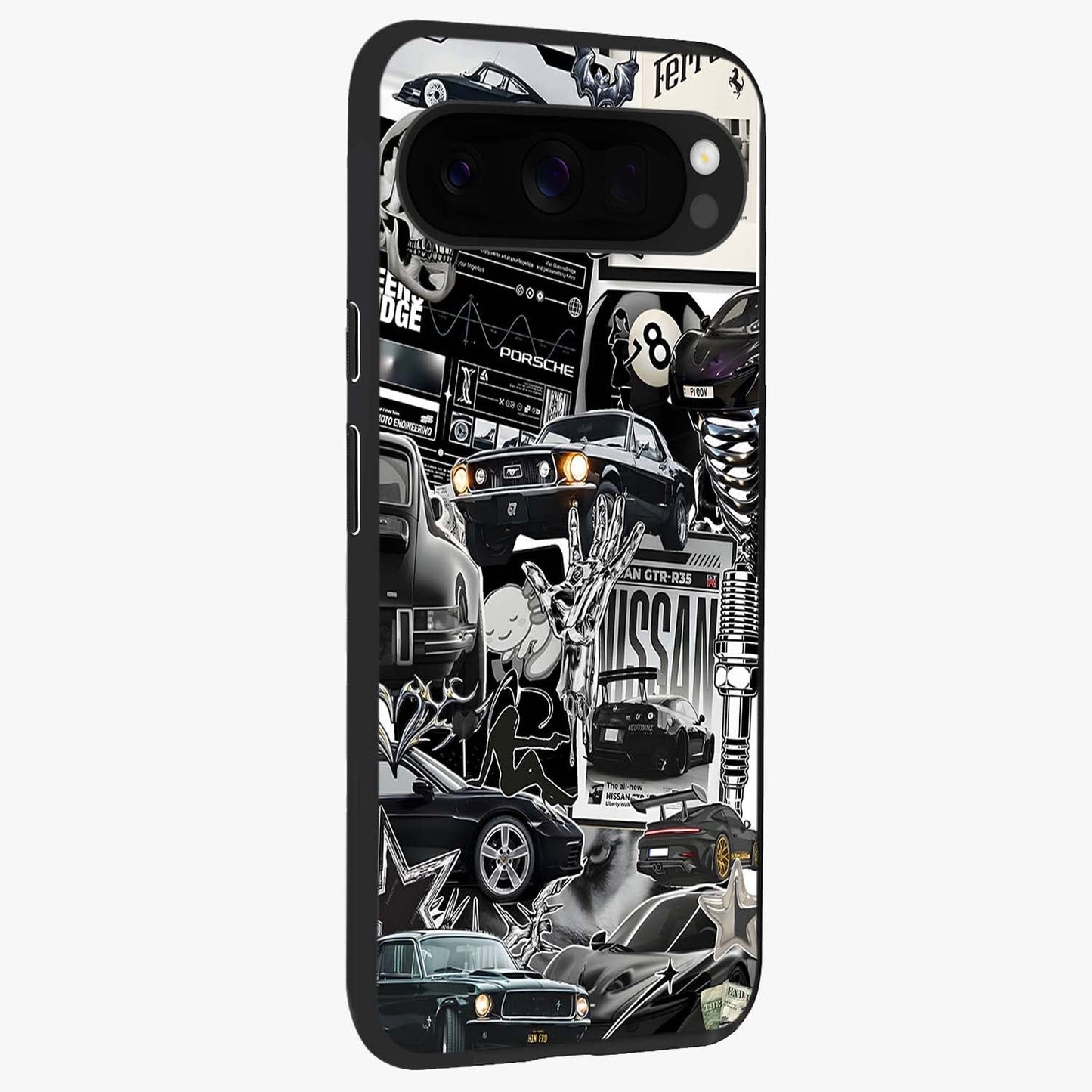 Aesthetic Dark Love Glass Case upright view showcasing dramatic romantic artwork with modern aesthetic style.