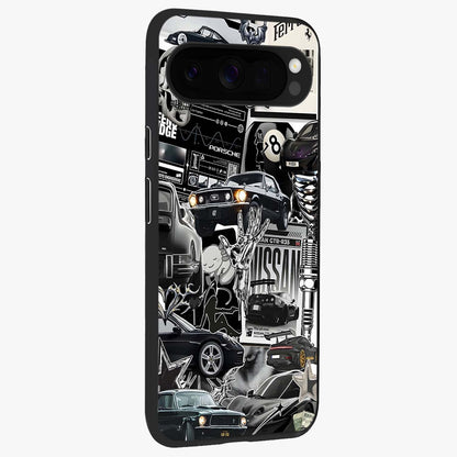 Aesthetic Dark Love Glass Case upright view showcasing dramatic romantic artwork with modern aesthetic style.