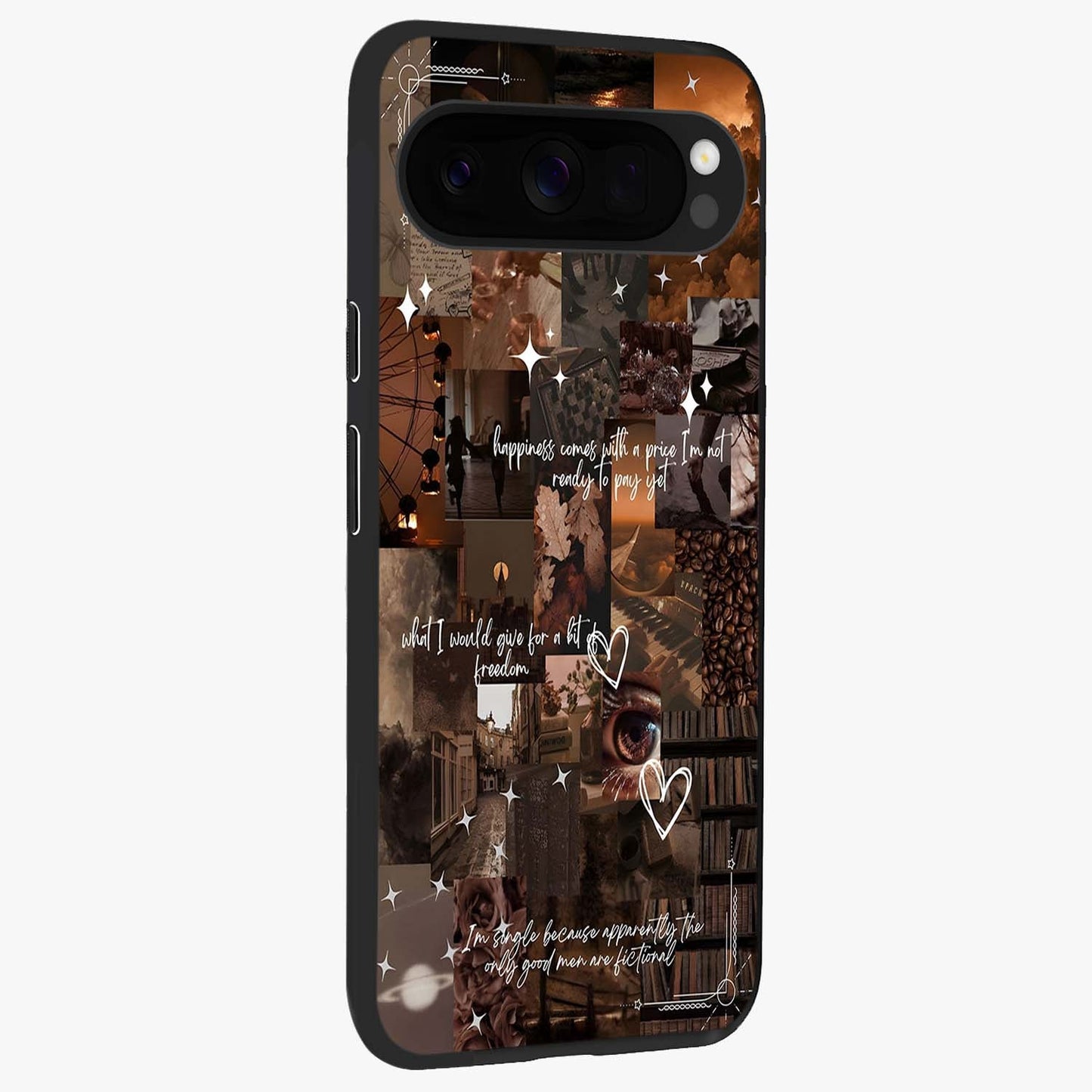 Bittersweet Aesthetic Chaos Glass Case upright view showcasing bold artistic chaos design with modern aesthetic style.
