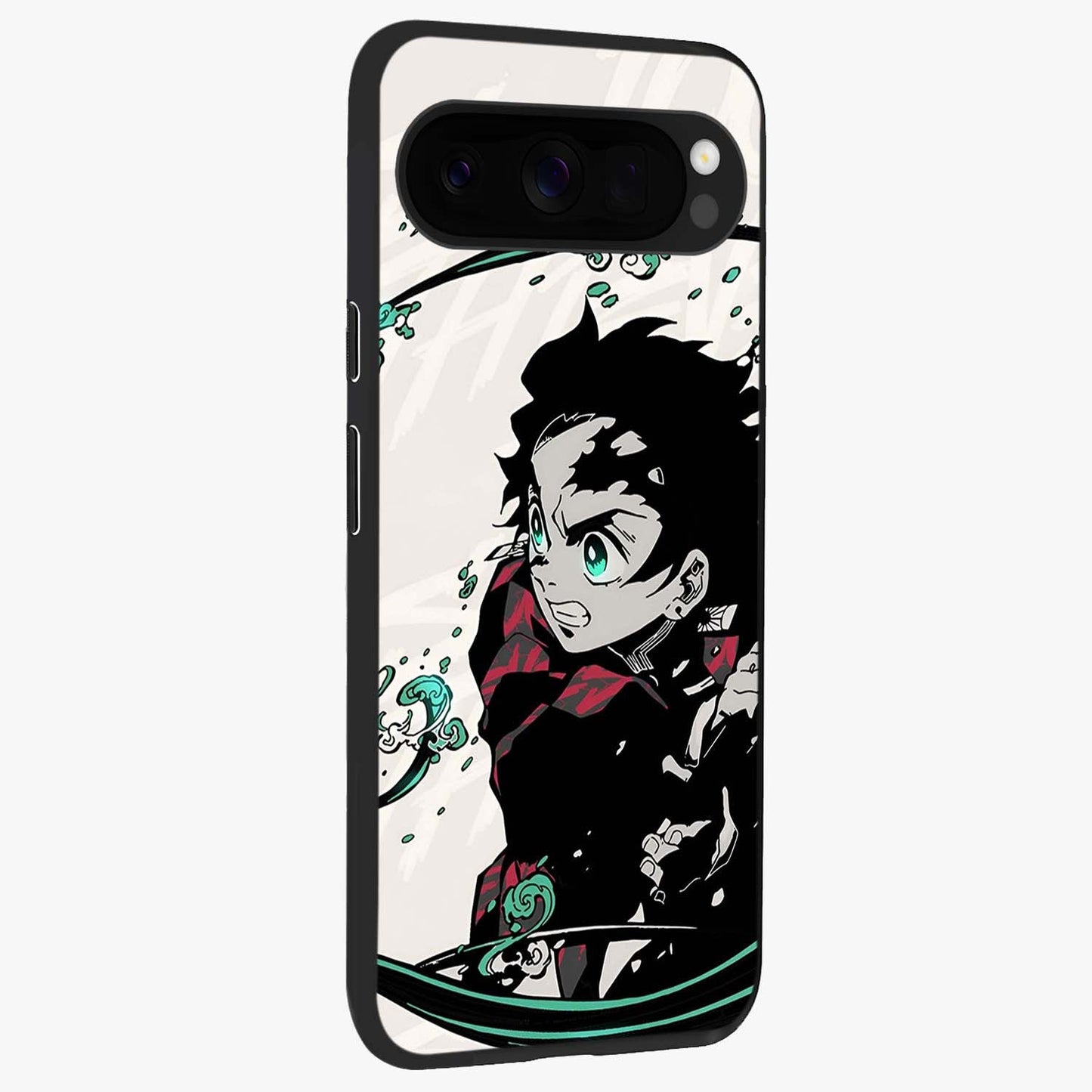 Demon Slayer Glass Case upright view showcasing powerful anime artwork with intense warrior theme.