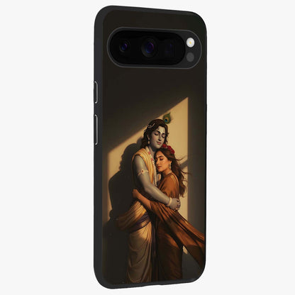 Divine Eternal Love Glass Case upright view showcasing graceful spiritual artwork with eternal love theme.