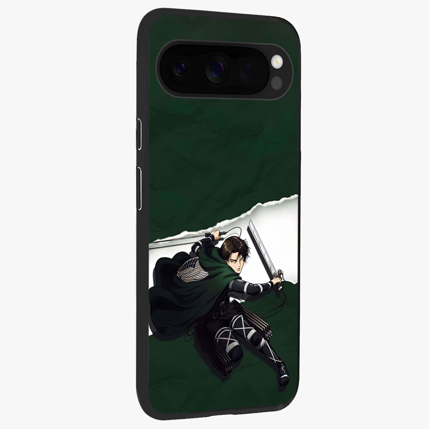 Emerald War Vanguard Glass Case upright view showcasing dramatic warrior artwork with bold fantasy theme.