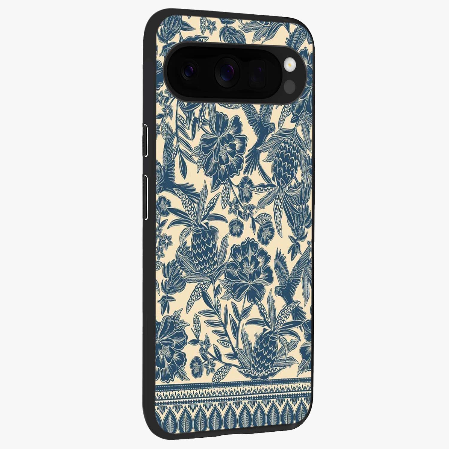 Heirloom Wild Bloom Glass Case upright view showcasing delicate wildflower artwork with timeless floral theme.