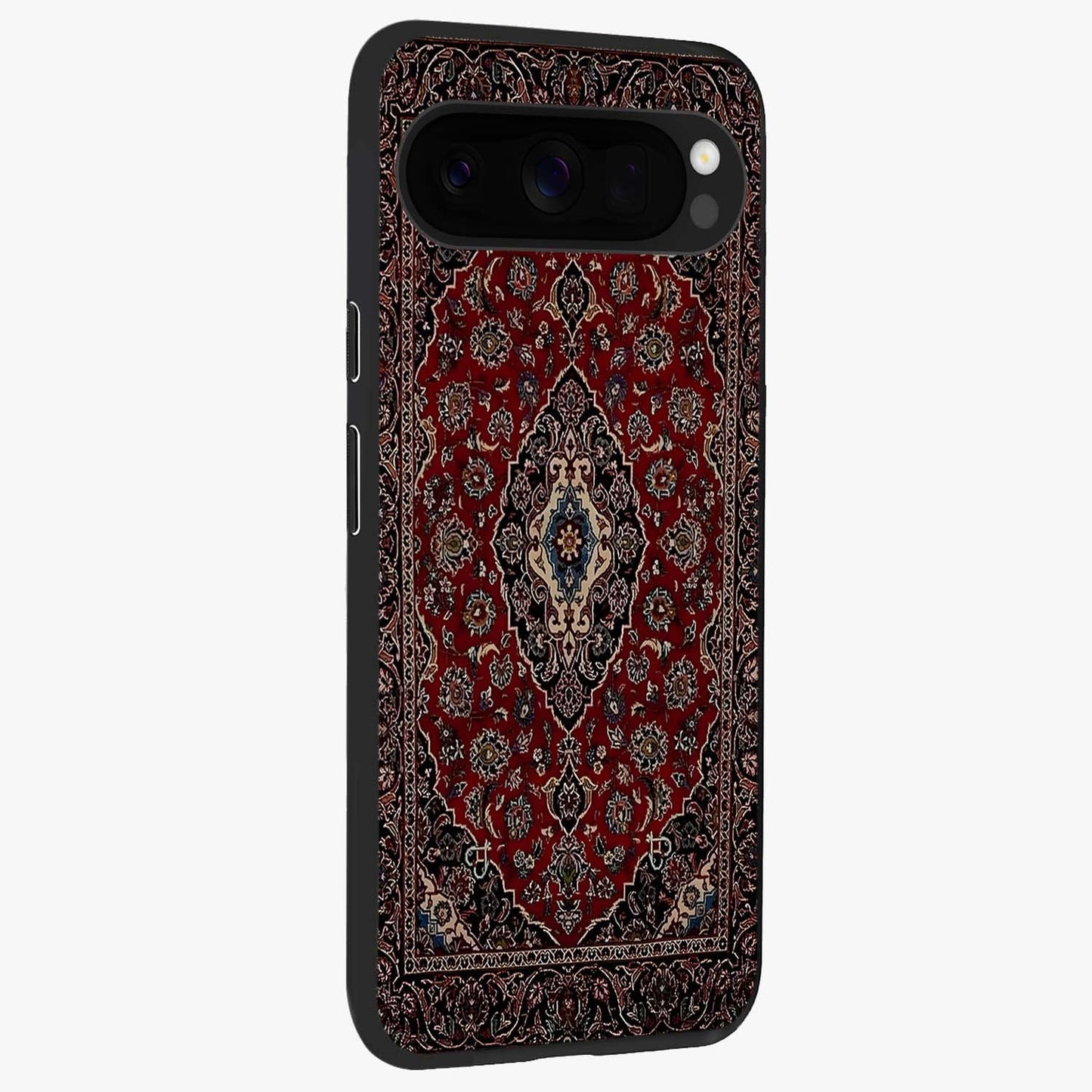 Heritage Carpet Royale Glass Case upright view showcasing detailed ornamental artwork with luxurious traditional theme.
