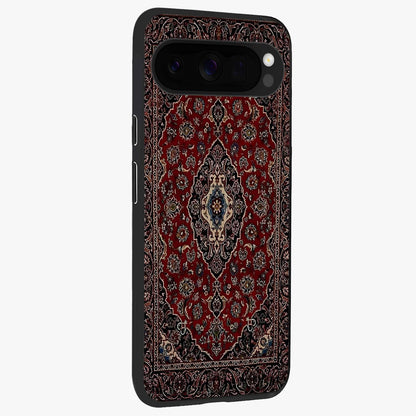Heritage Carpet Royale Glass Case upright view showcasing detailed ornamental artwork with luxurious traditional theme.