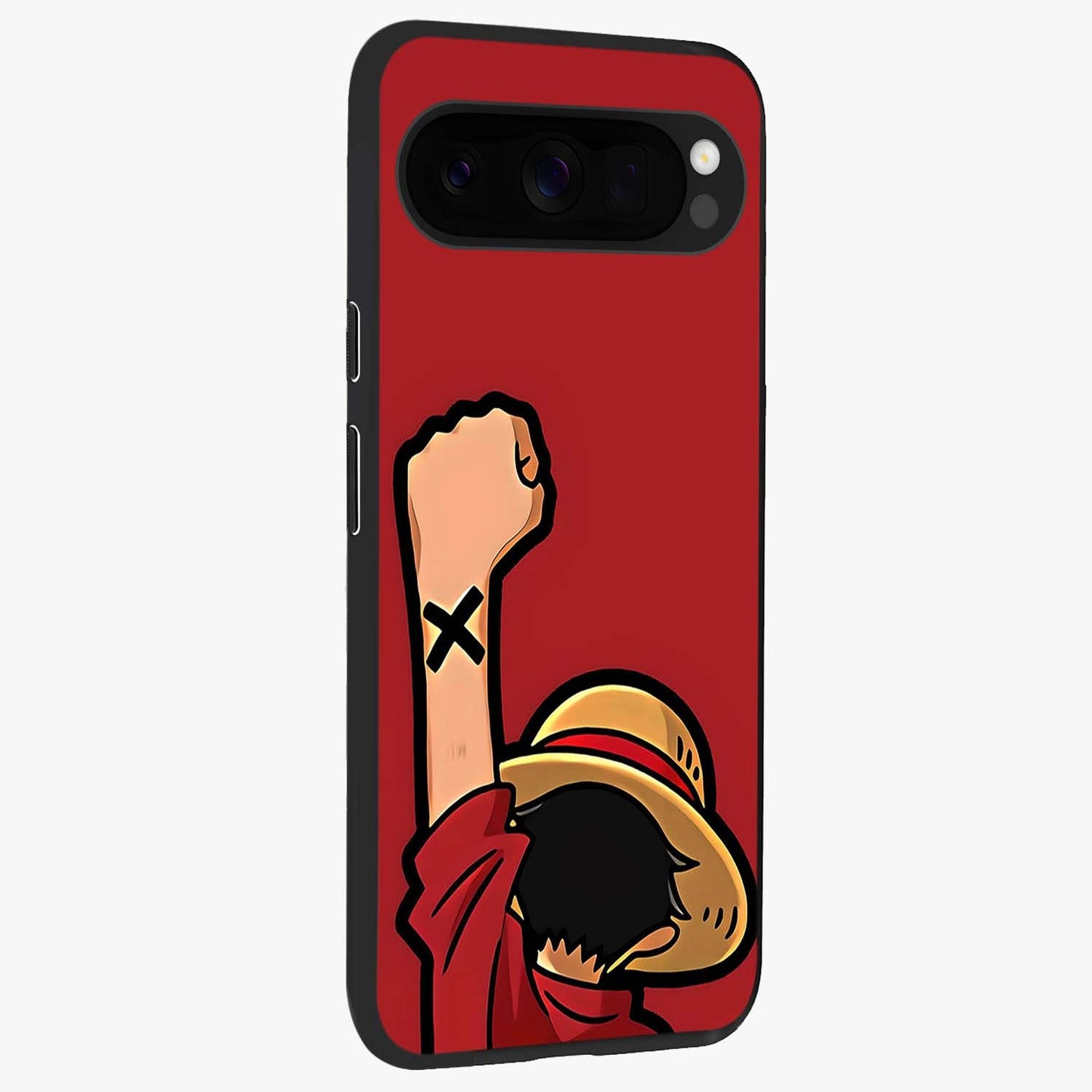 Luffy X Spirit Glass Case upright view showcasing striking anime artwork with adventurous character theme.