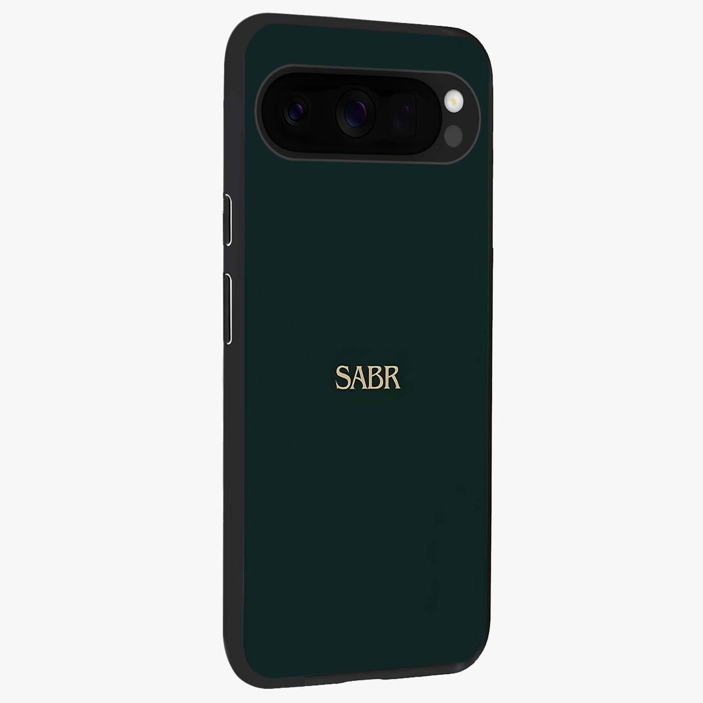 Sabr Minimal Patience Glass Case upright view showcasing calm minimalist artwork with motivational patience theme.