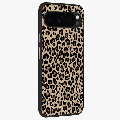 Savage Chic Pattern Glass Case upright view showcasing trendy decorative artwork with edgy fashion theme.