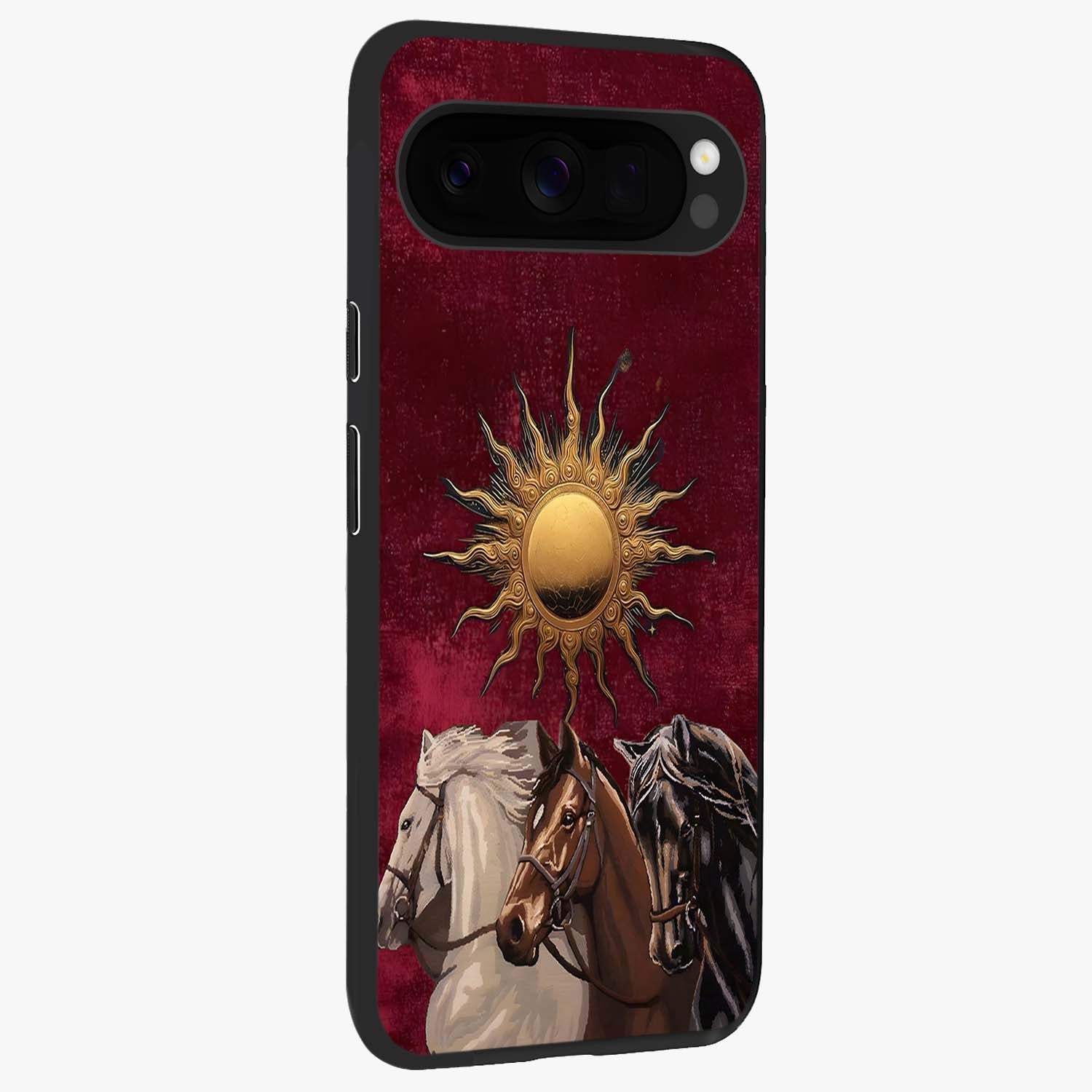 Solar Riders Glass Case upright view showcasing energetic rider artwork with bold adventure theme.
