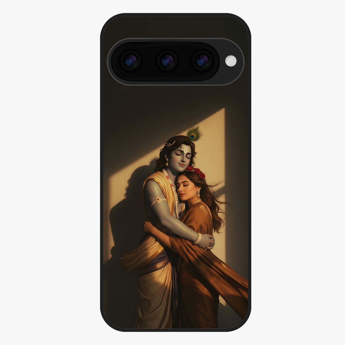 Divine Eternal Love Glass Case showing flat back view with spiritual love themed artwork and glossy glass finish.