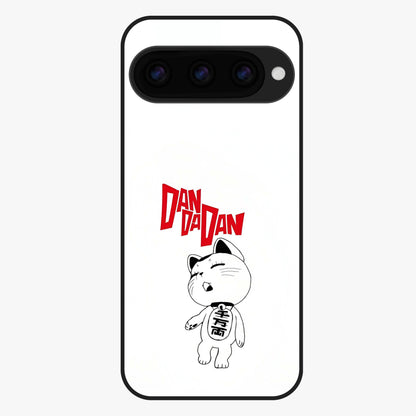 Playful Spirit Charm Glass Case showing flat back view with cheerful charm themed artwork and glossy glass finish.