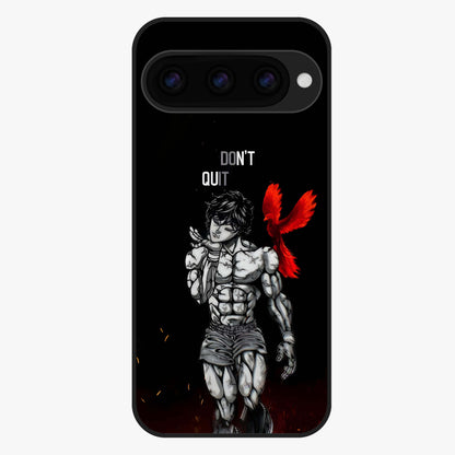 Rise Beyond Limits Glass Case showing flat back view with motivational typography artwork and glossy glass finish.