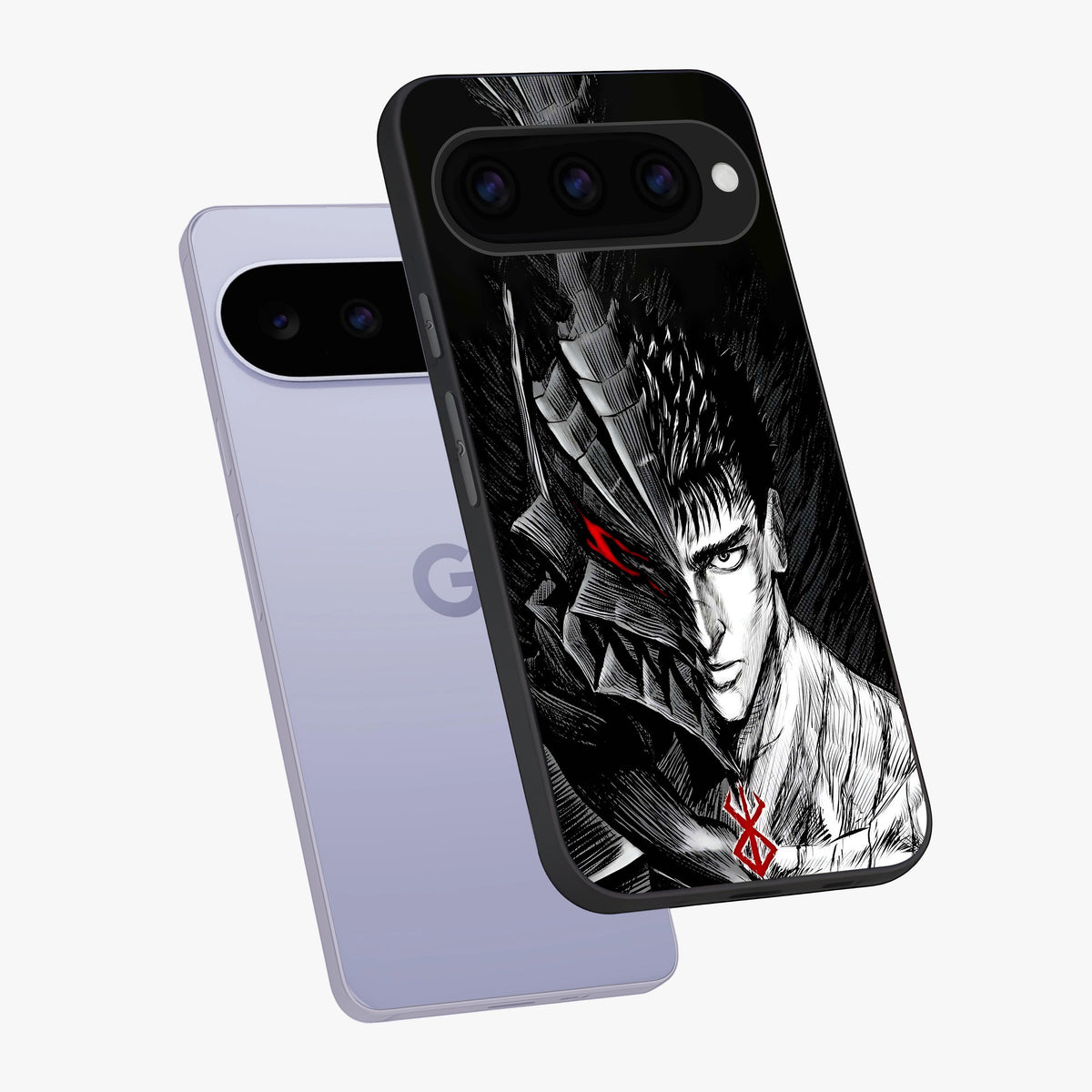 Berserker Blood Oath Glass Case displayed in angled mockup highlighting dark fantasy graphic design and powerful theme.