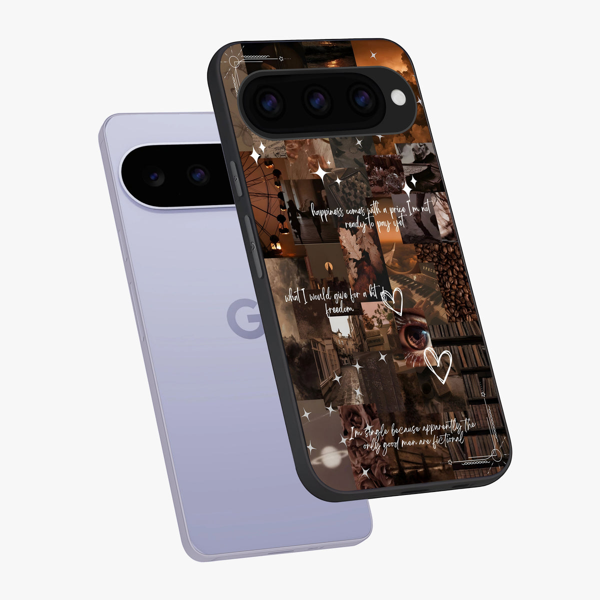 Bittersweet Aesthetic Chaos Glass Case displayed in angled mockup highlighting expressive abstract artwork and edgy aesthetic theme.
