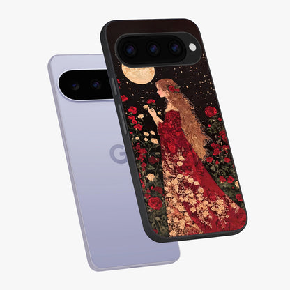 Crimson Dreams Glass Case displayed in angled mockup highlighting soft crimson aesthetic design with artistic theme.