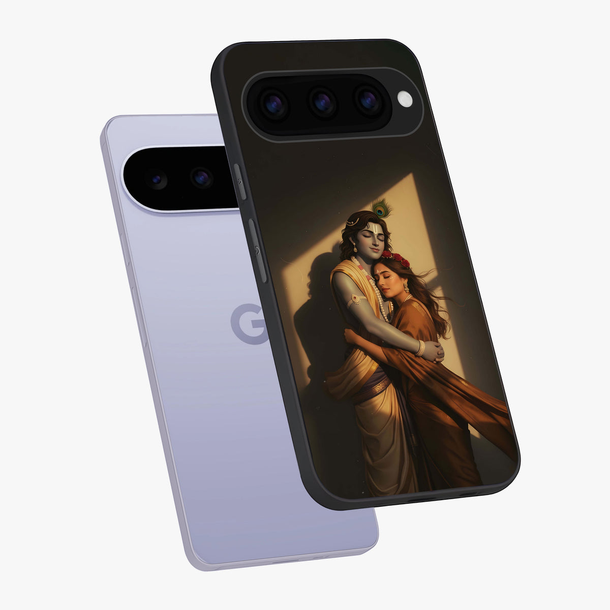 Divine Eternal Love Glass Case displayed in angled mockup highlighting elegant divine inspired design with peaceful aesthetic.
