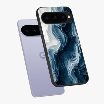Ethereal Paper Marble Glass Case displayed in angled mockup highlighting elegant marble pattern with modern aesthetic style.