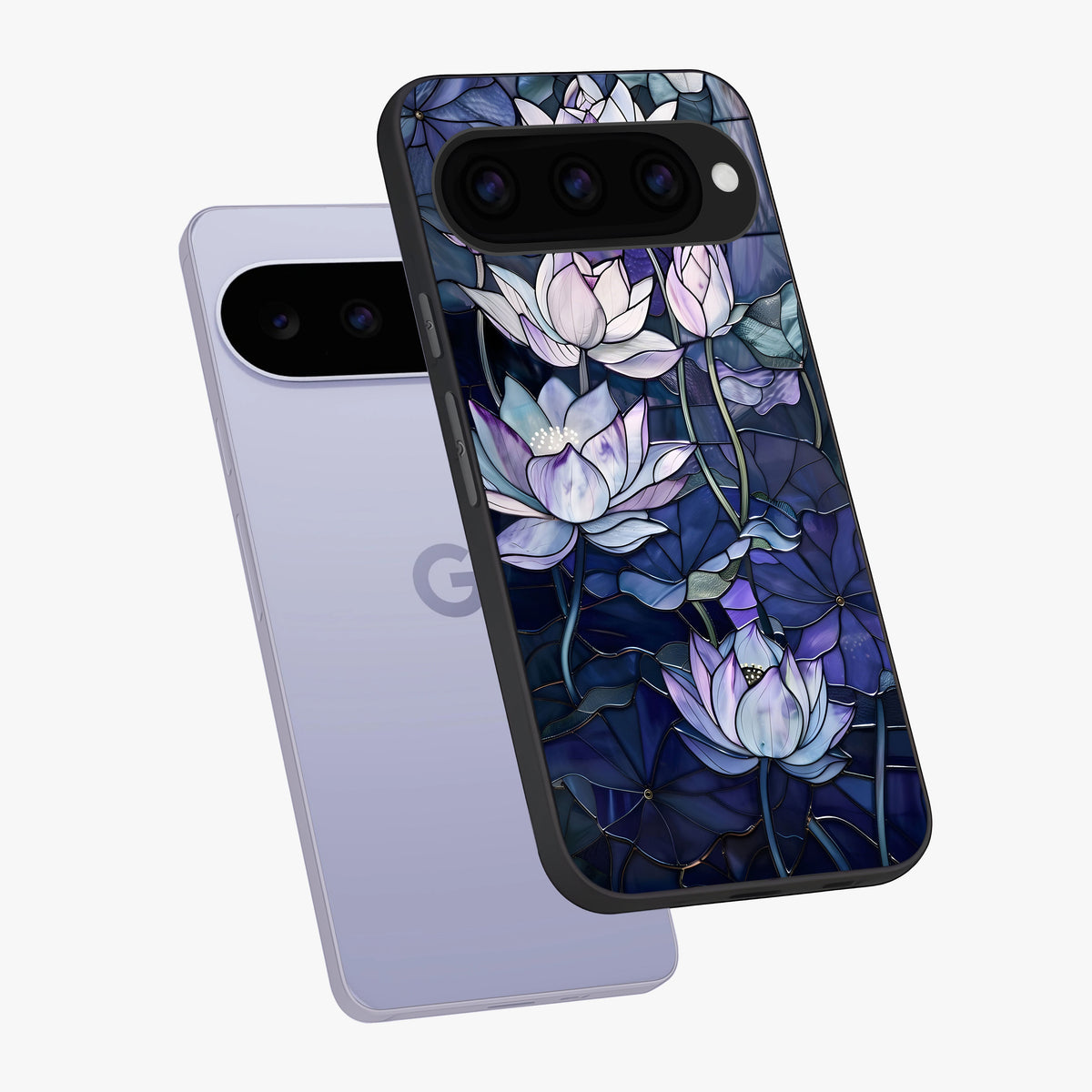 Gloss Petal Rush Glass Case displayed in angled mockup highlighting vibrant petal design with elegant floral aesthetic.