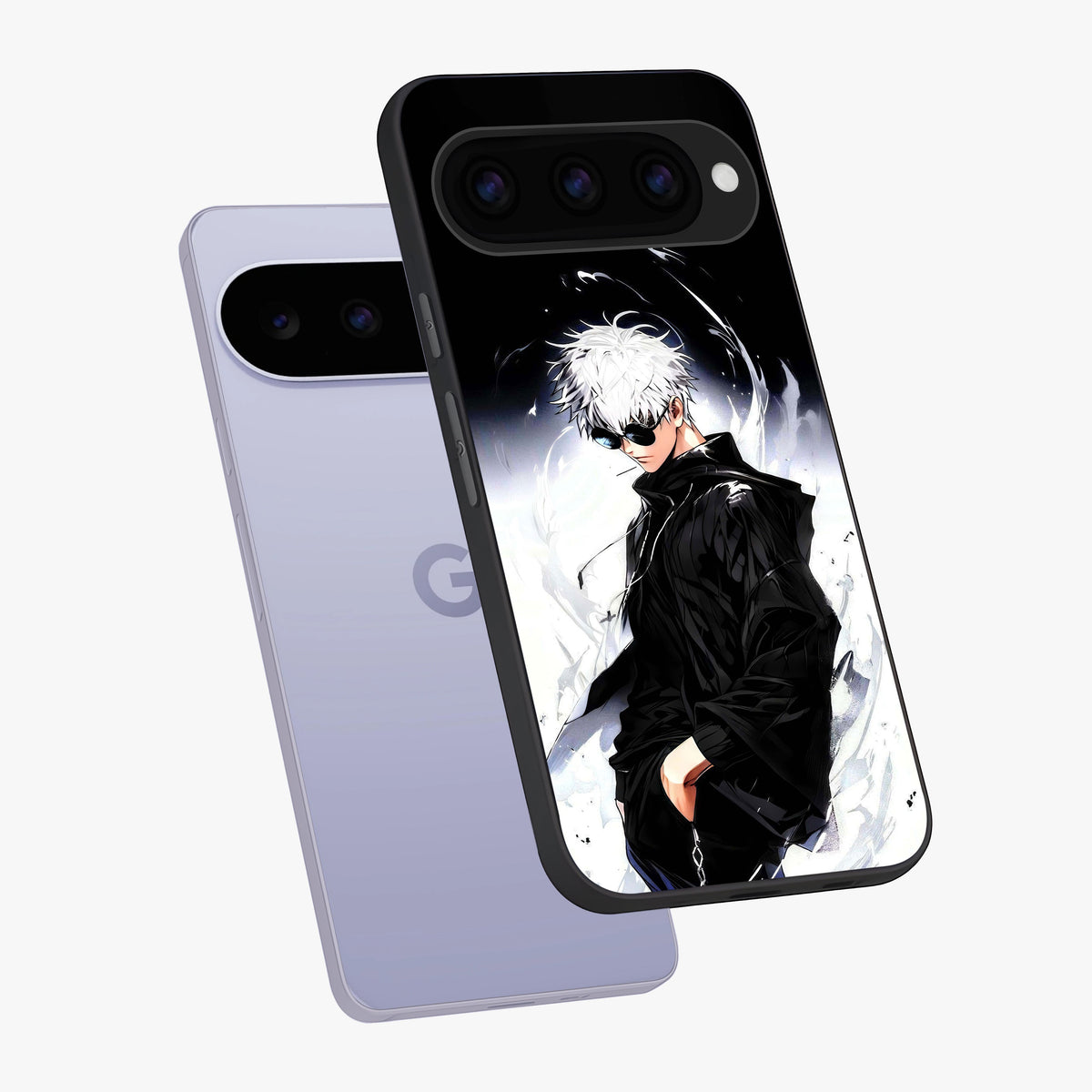 Limitless Shadow King Glass Case displayed in angled mockup highlighting dramatic dark hero design with intense aesthetic.