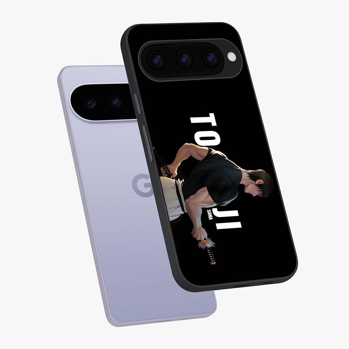 Midnight Blade Resolve Glass Case displayed in angled mockup highlighting powerful blade illustration with dramatic dark aesthetic.