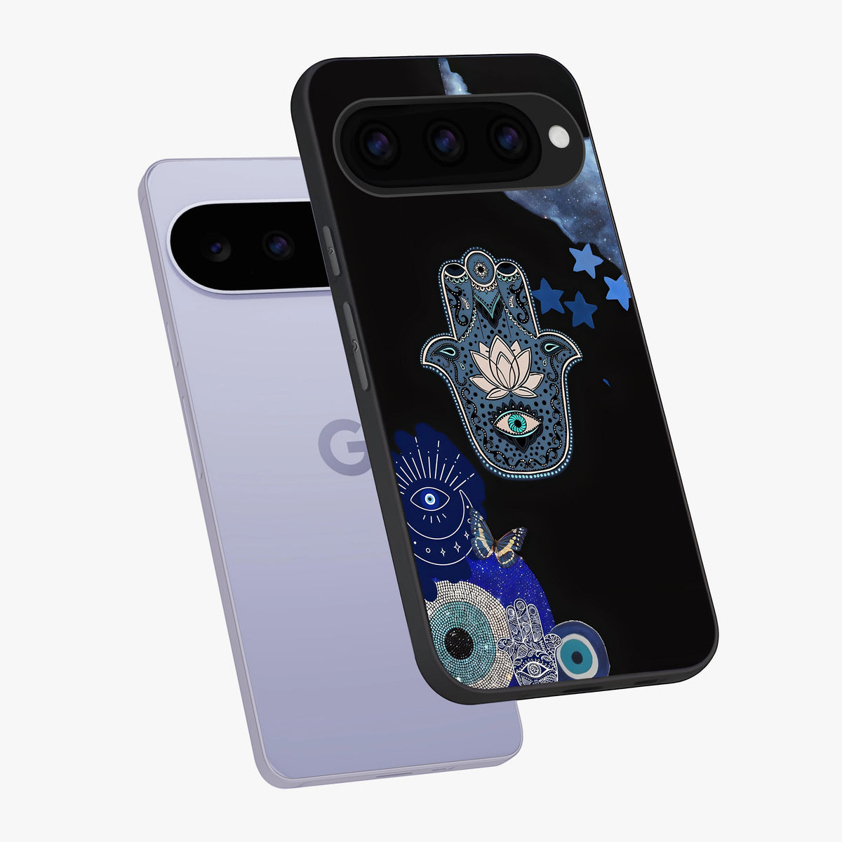 Mystic Hand Aura Glass Case displayed in angled mockup highlighting magical aura design with spiritual aesthetic style.