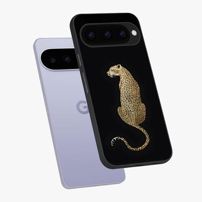 Regal Leopard Glass Case displayed in angled mockup highlighting powerful animal illustration with stylish wild aesthetic.