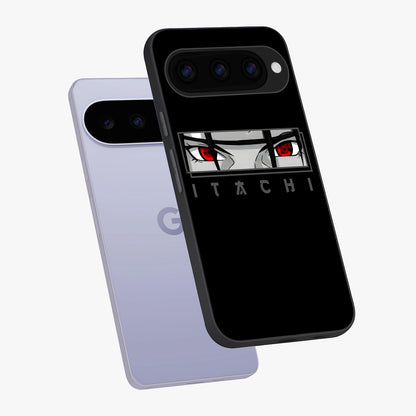 Scarlet Gaze Dominance Glass Case displayed in angled mockup highlighting intense visual design with bold scarlet aesthetic.