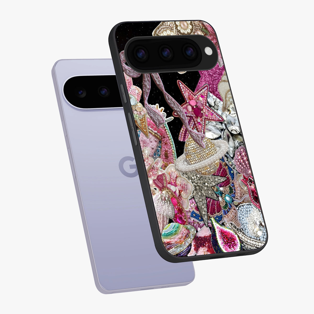 Starlit Jewel Dream Glass Case displayed in angled mockup highlighting glowing celestial jewel design with dreamy aesthetic.
