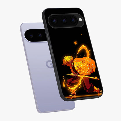Thunder Flame Execution Glass Case displayed in angled mockup highlighting dramatic fire themed design with intense fantasy aesthetic.