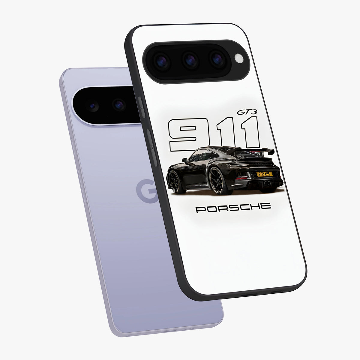 Turbo Legacy Icon Glass Case displayed in angled mockup highlighting dynamic automotive design with performance aesthetic.