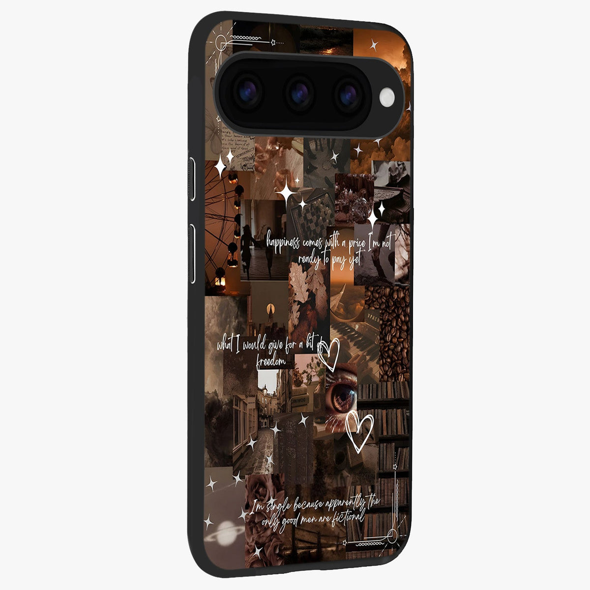 Bittersweet Aesthetic Chaos Glass Case upright view showcasing bold artistic chaos design with modern aesthetic style.