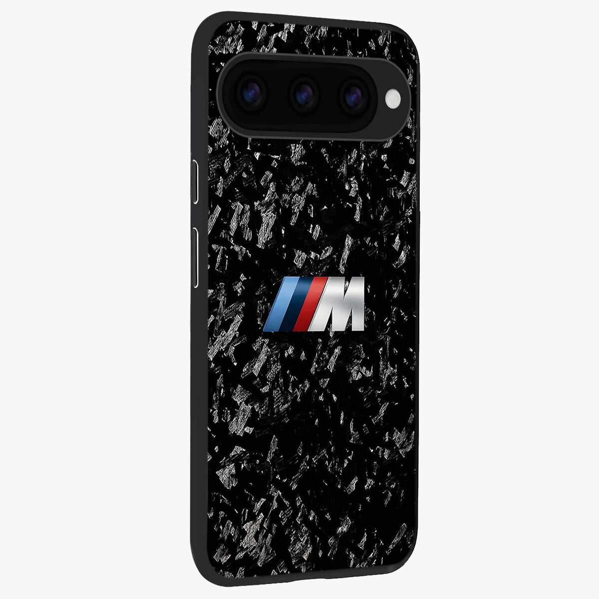 Carbon Speed Mark Glass Case upright view showcasing modern carbon speed graphic with bold automotive theme.