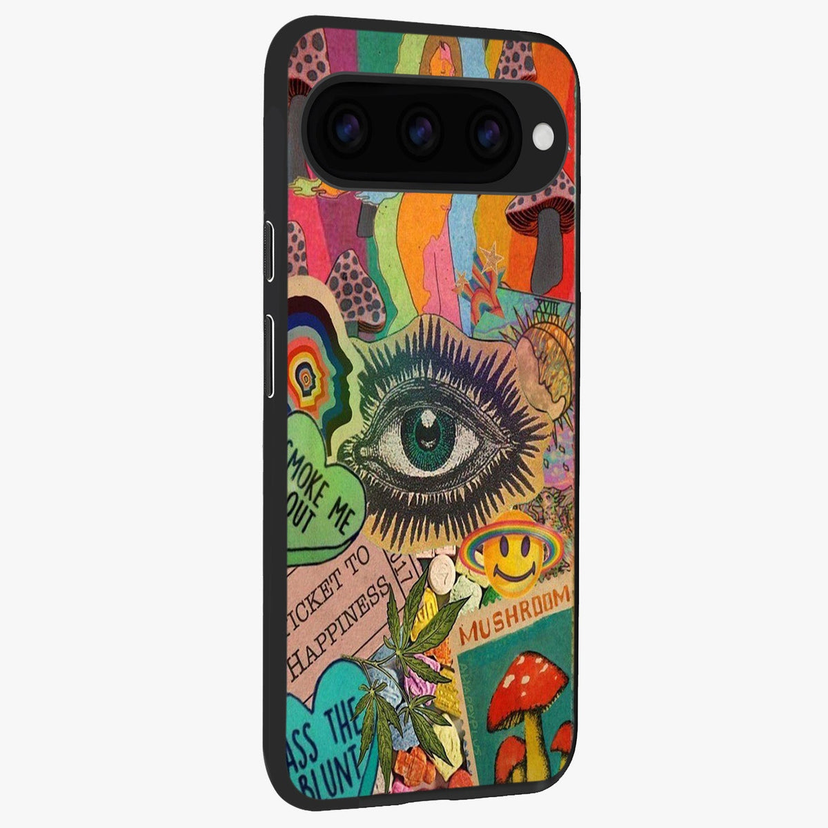 Mystic Eye Wonderland Glass Case upright view showcasing symbolic eye artwork with mysterious fantasy theme.