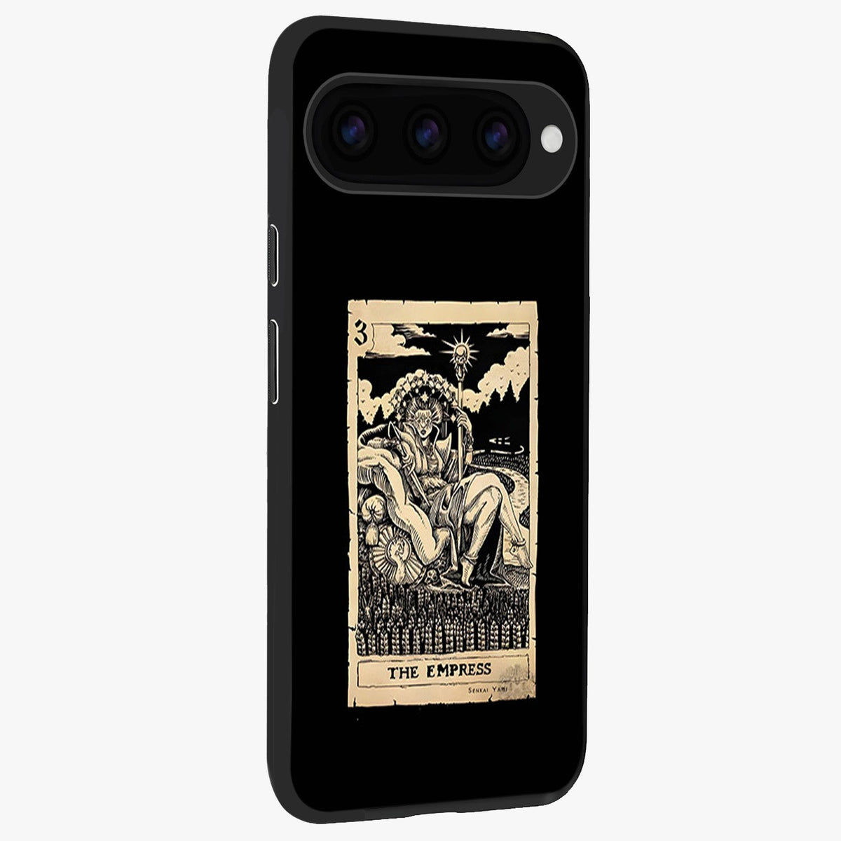 The Empress Glass Case upright view showcasing powerful empress themed artwork with luxurious artistic theme.