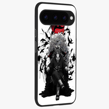 Uchiha Shadow Throne Glass Case upright view showcasing magical underwater galaxy artwork with vibrant cosmic theme.