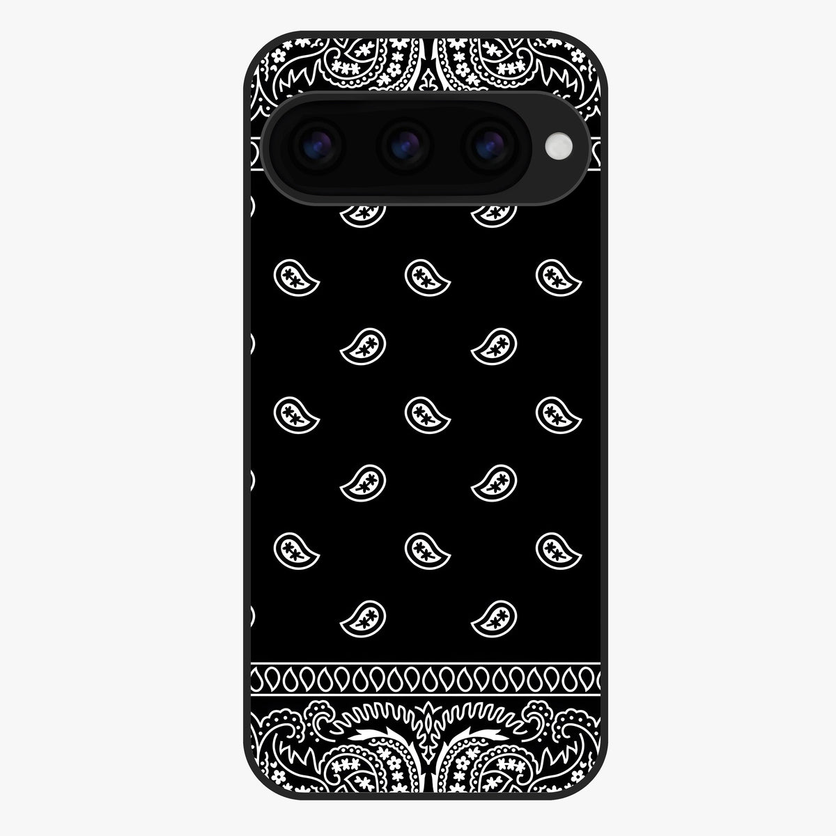 Retro Rebel Threads Glass Case showing flat back view with vintage street style artwork and glossy glass finish.