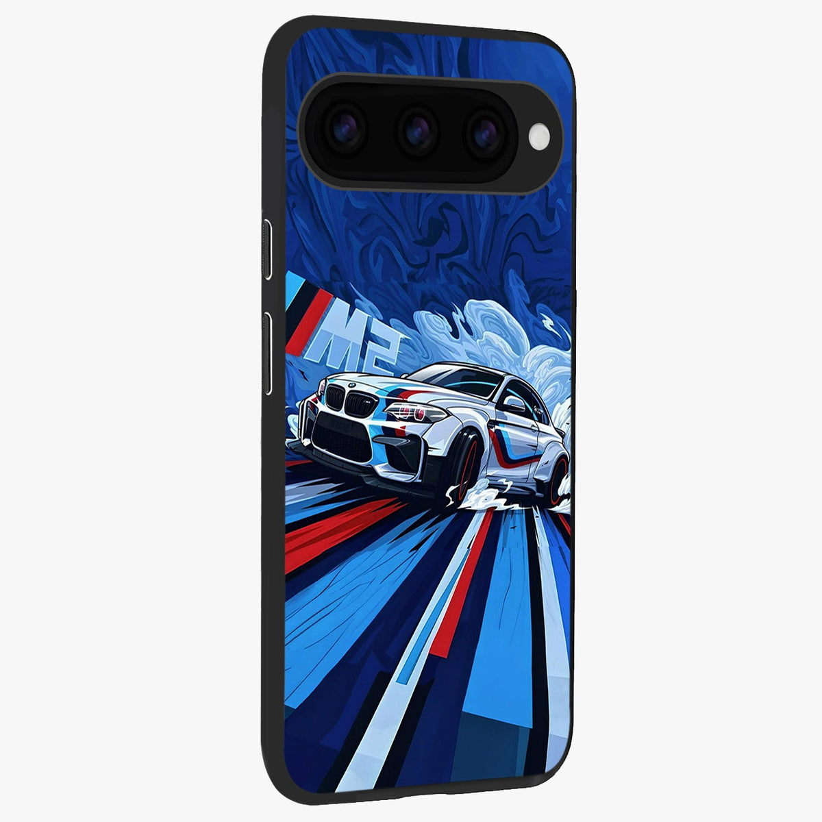 Drift Power Rush Glass Case upright view showcasing high speed racing artwork with bold automotive theme.