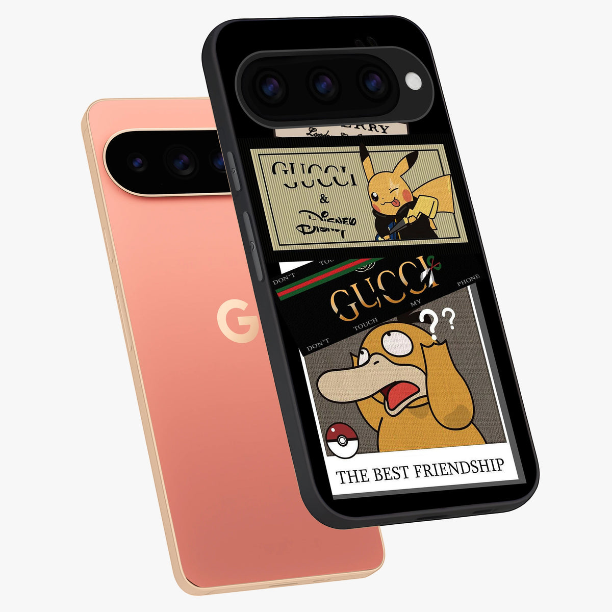 Gucci Play Mashup Glass Case displayed in angled mockup highlighting stylish fashion mashup design with bold aesthetic.