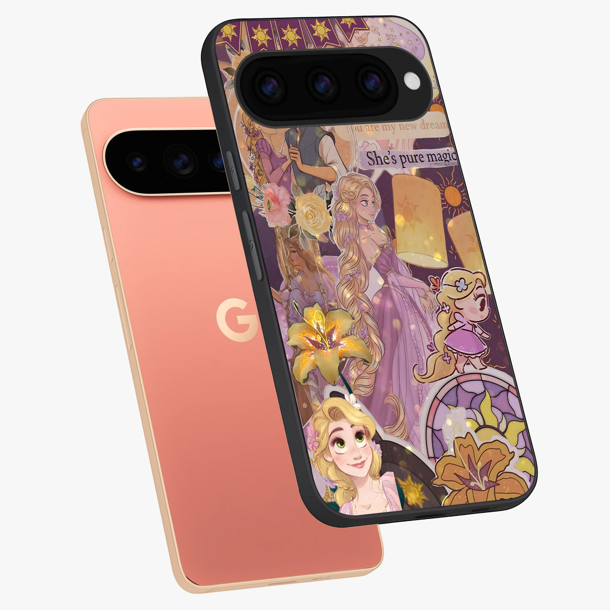 Magical Tangled Dream Glass Case displayed in angled mockup highlighting whimsical fantasy design with magical aesthetic.