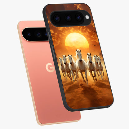 Wild Sunset Majesty Glass Case displayed in angled mockup highlighting vibrant sunset sky design with scenic aesthetic.