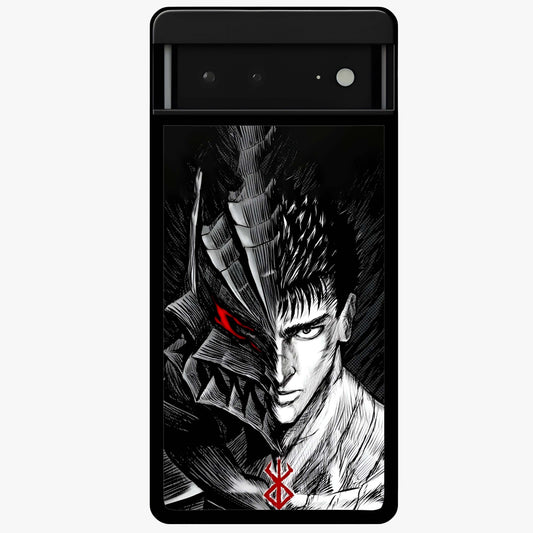 Berserker Blood Oath Glass Case showing flat back view with fierce warrior inspired artwork and glossy glass finish.