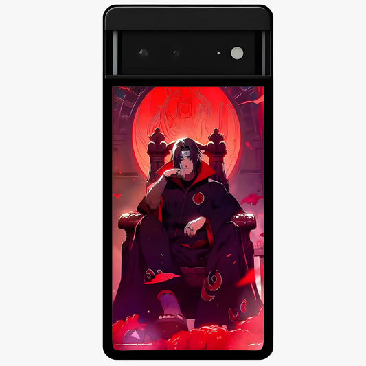 Blood Moon Sovereign Glass Case showing flat back view with mystical blood moon artwork and glossy glass finish.
