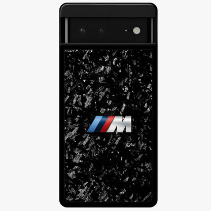 Carbon Speed Mark Glass Case showing flat back view with sporty carbon pattern artwork and glossy glass finish.