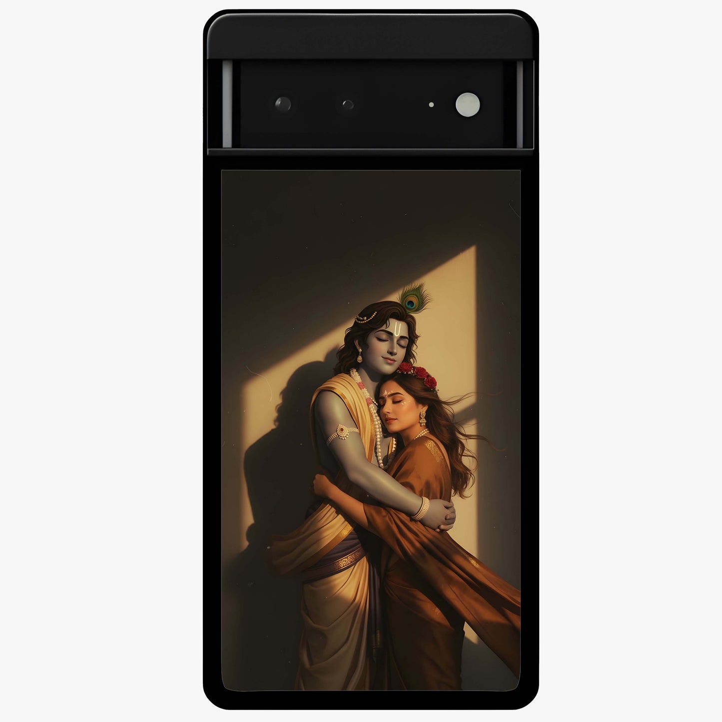 Divine Eternal Love Glass Case showing flat back view with spiritual love themed artwork and glossy glass finish.