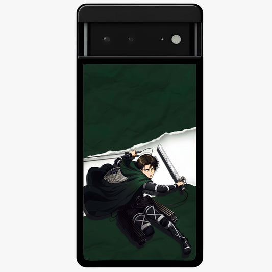 Emerald War Vanguard Glass Case showing flat back view with powerful warrior themed artwork and glossy glass finish.