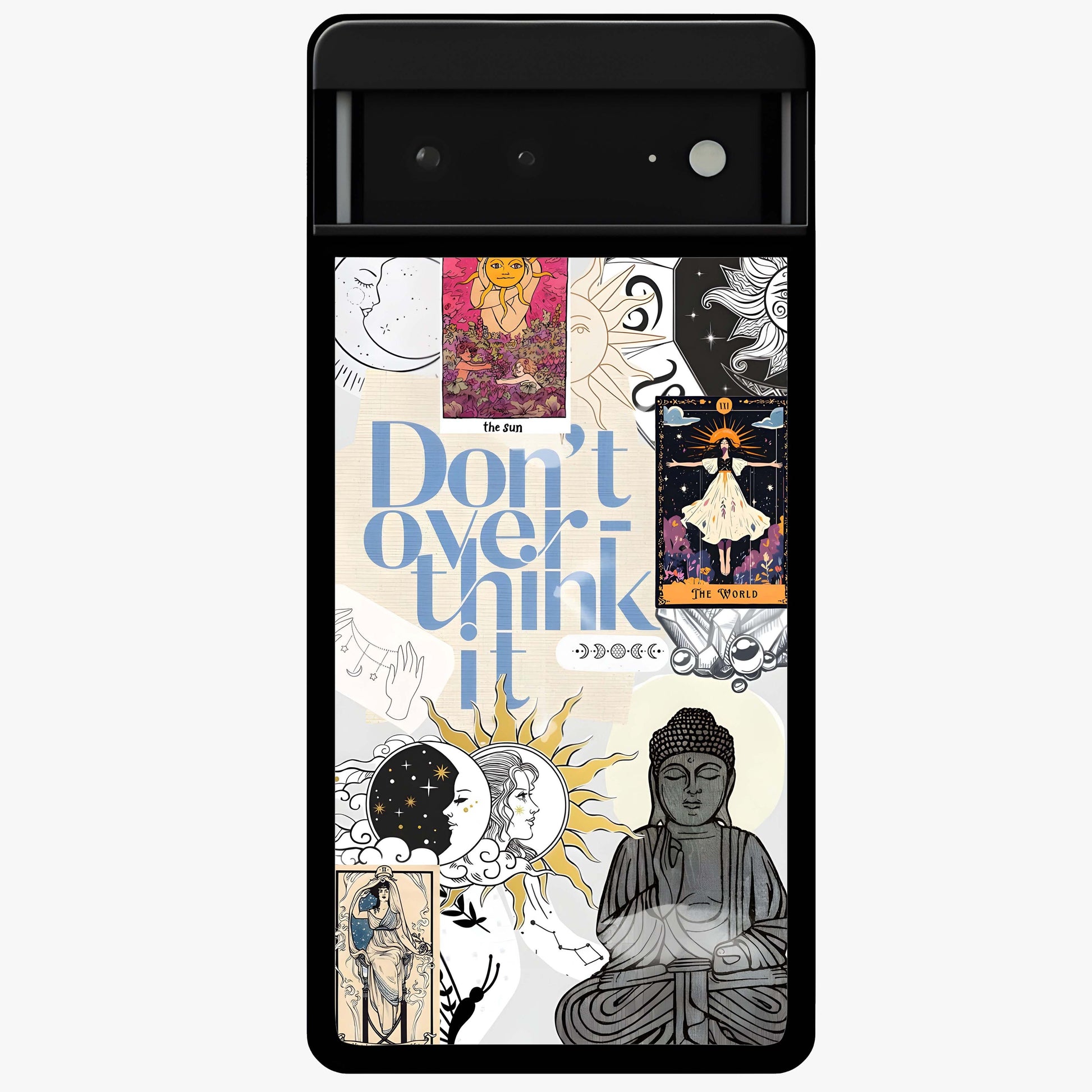 Ethereal Thoughts Glass Case showing flat back view with dreamy artistic artwork and glossy glass finish.