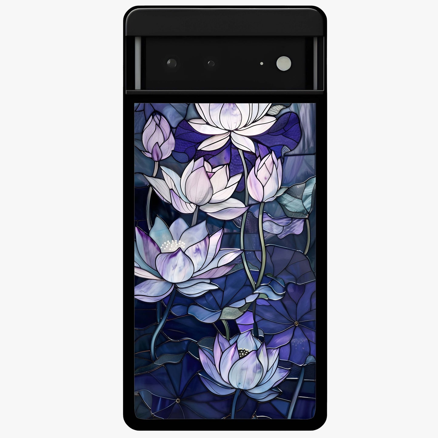 Gloss Petal Rush Glass Case showing flat back view with glossy flower petal artwork and smooth glass finish.